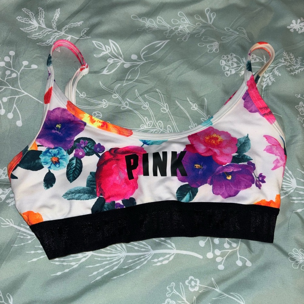 SOLD Victoria's Secret PINK Multicolor Floral Sports Bra